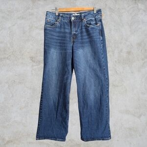 Aeropostale Low Rise Baggy Wide Leg 90s Dark Wash Denim Jeans Size 27